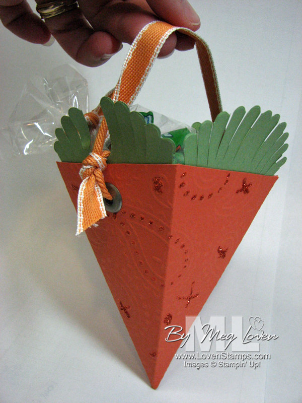 Stampin Up Petal Cone Die Carrot Basket - from LovenStamps with tutorial