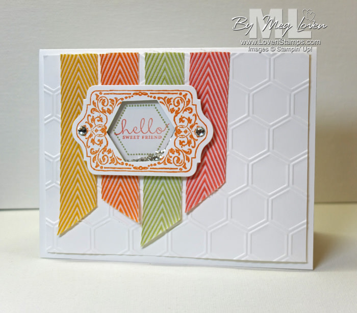 Hexagon Punch Shaker Card Tutorial: with the Chalk Talk Framelits and stamps -- from LovenStamps