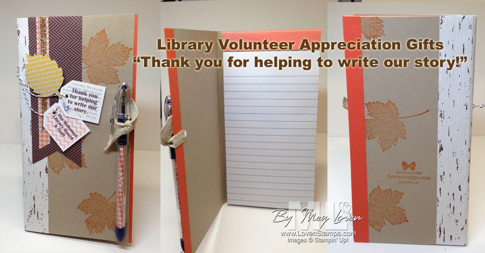Library Volunteer Gift Idea - Thanks for helping to write our story! (notebook & pen gift set) by LovenStamps
