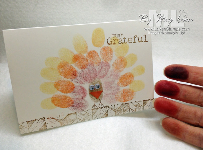 Turkey Fingerprint Drawing Note Cards - Happy Thanksgiving! from LovenStamps