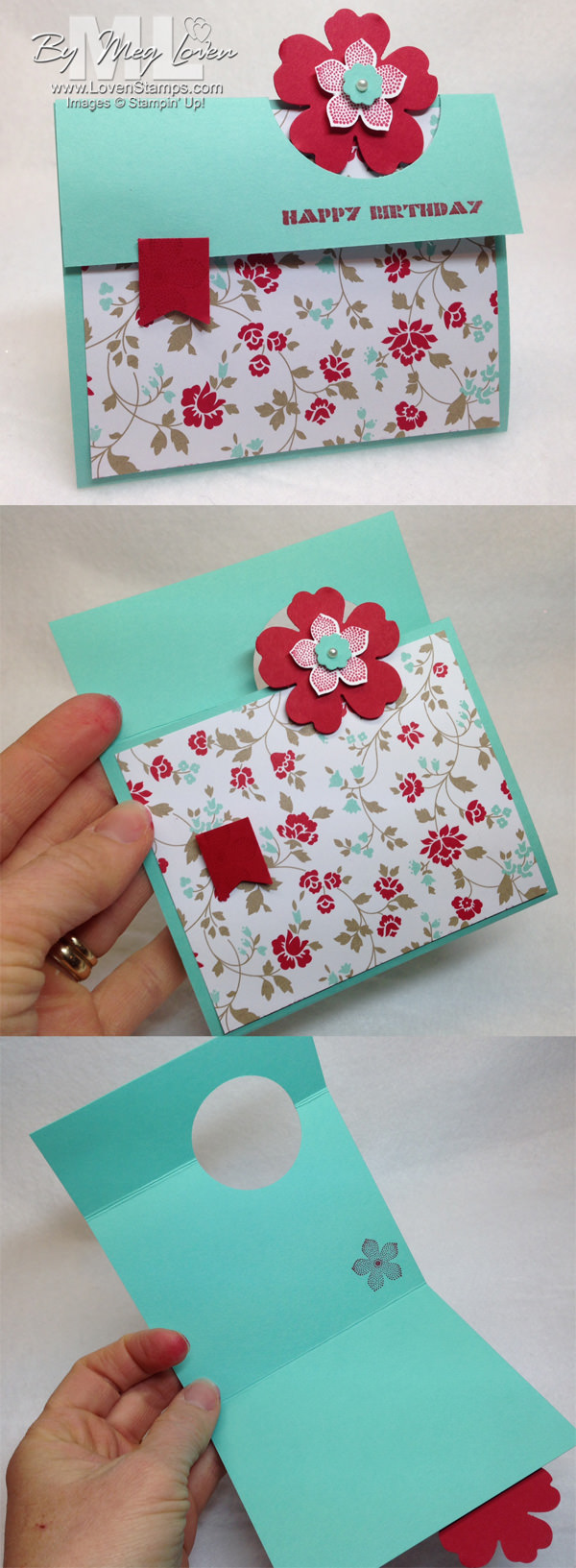 Peek A Boo Card Video Tutorial: Petite Petals & the Fresh Prints Designer Series Paper Stack, by LovenStamps