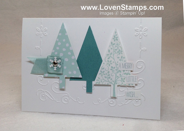 Festival of Trees & the Tree Punch - perfect bundle for Christmas cards this year, from Stampin' Up!, idea by LovenStamps for Stamps in the Mail Club with Meg
