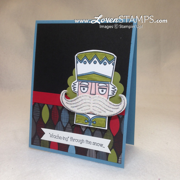 Santa Stache Christmas Card Idea: nutcracker card idea by LovenStamps, stamps by Stampin' Up!