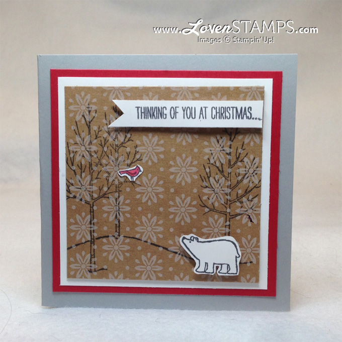 White Christmas: a cute polar bear card with the Under the Tree Specialty Designer Series Paper, card by LovenStamps