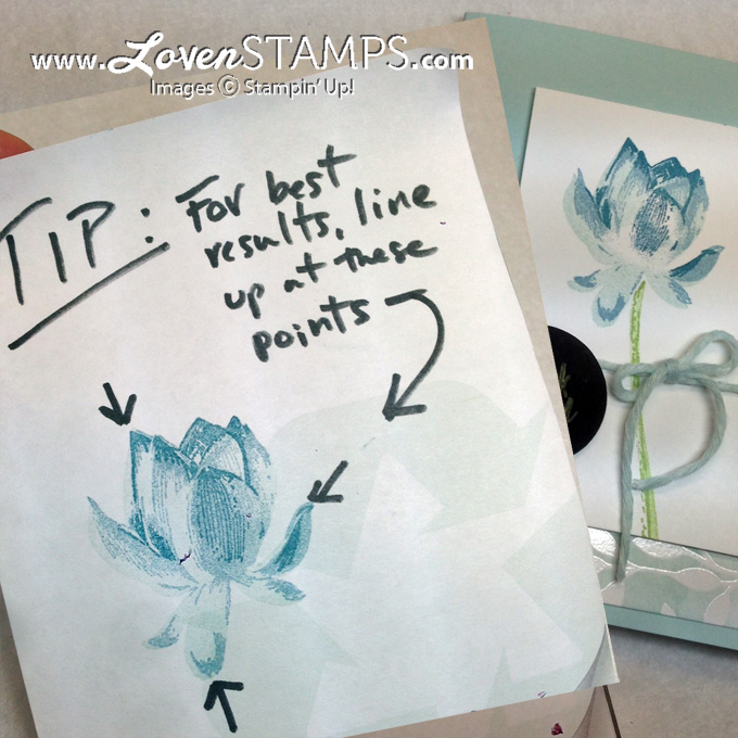 How to Line Up the Lotus Blossom stamp set from Stampin' Up! - tips by LovenStamps