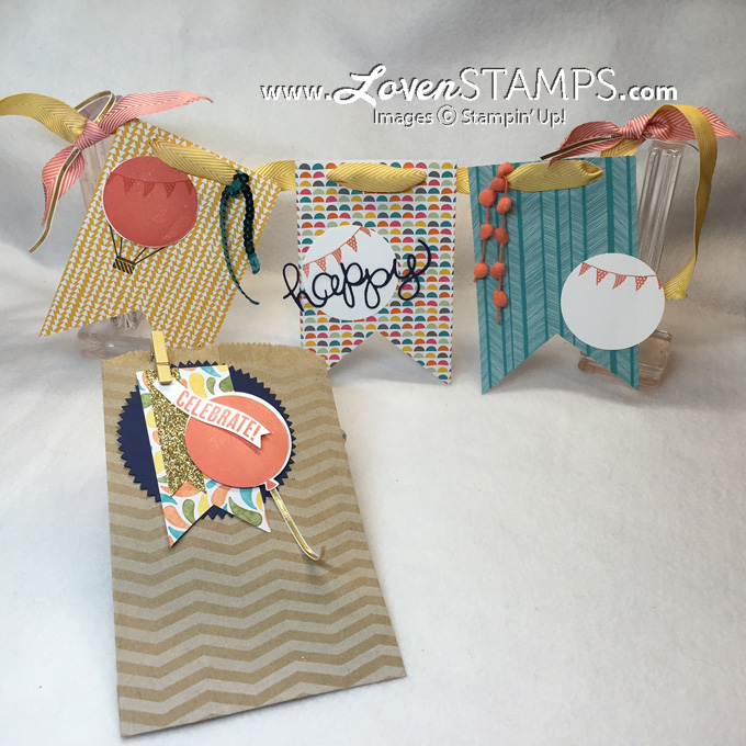 Celebrate Today: A Birthday Banner in a Bag - with the Balloons Framelits Dies from Stampin' Up!, for Stamps in the Mail Club by LovenStamps