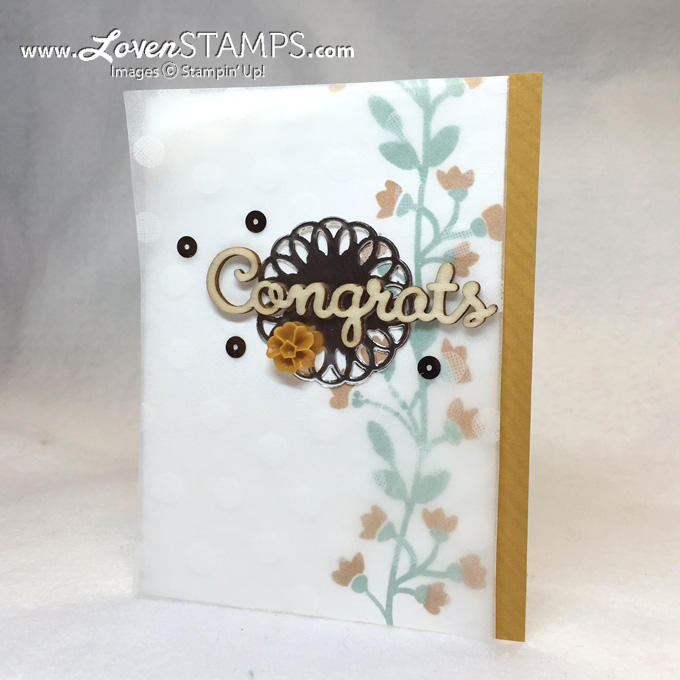 How many fun new Stampin Up accessories can be used on one Bountiful Border card?  Project by LovenStamps with video tutorial