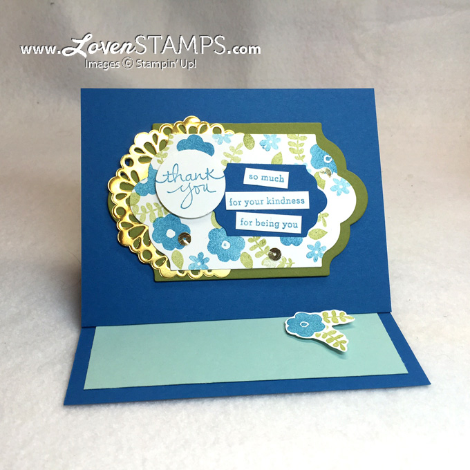 Easel Card Tutorial: with the Endless Thanks and Lots of Labels Framelits from Stampin' Up! - video tutorial by LovenStamps for Stamps in the Mail Club