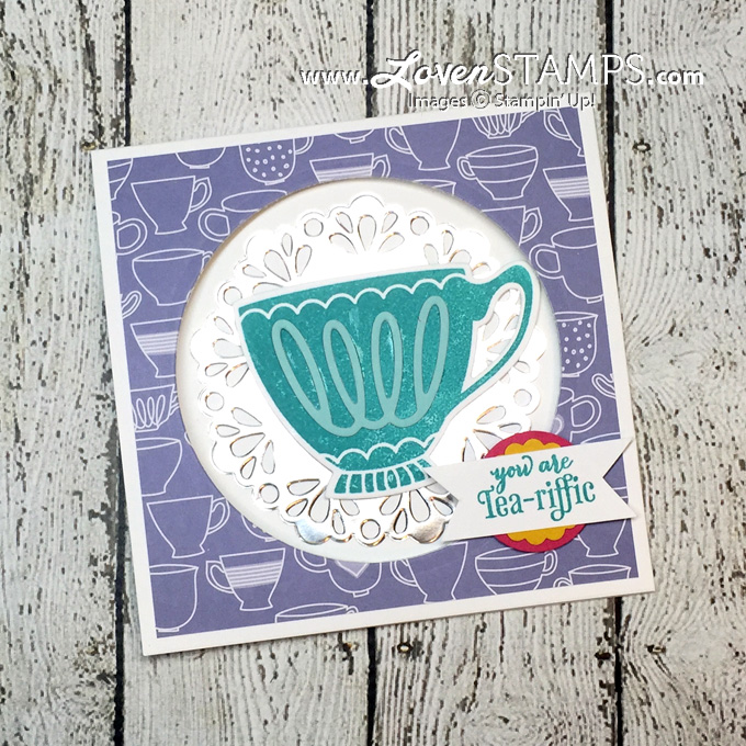 LovenStamps: A Nice Cuppa and the Cups & Kettle Framelits Dies, Window Card Layout Idea available in April 2016 Stamps in the Mail Club Kits - only at LovenStamps