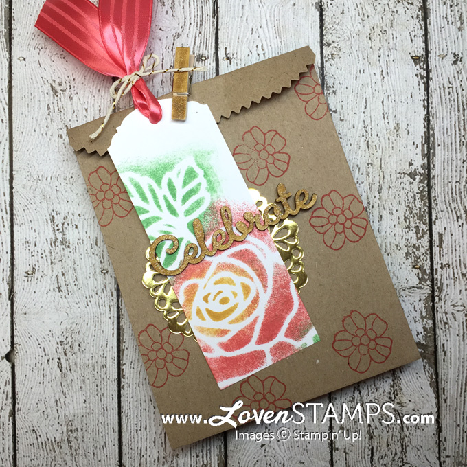 LovenStamps: Use the Rose Wonder Thinlits die cuts as a mask for sponging - technique idea using Stampin' Up! supplies