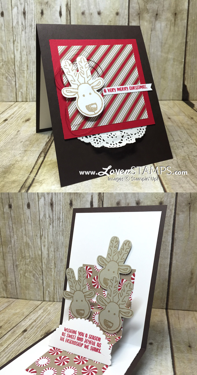 LovenStamps: Video Tutorial for making your own Stair Step Pop-Up Card - with the reindeer from Cookie Cutter Christmas, for Stamps in the Mail Club with Meg