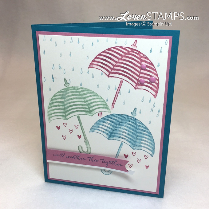 LovenStamps for Stamps in the Mail Club: Weather Together umbrella card with a Blender Pen Video Tutorial