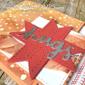 LovenStamps: Make your own 8 point star quilt with Quilt Builder Thinlits - complete with blanket stitching from Christmas Quilt stamp set, for Stamps in the Mail Club with Meg