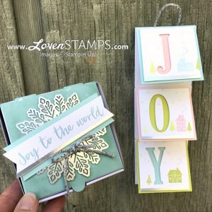 LovenStamps: Mini Folding Card with 3x3" Envelopes and custom Joy Pizza Box for Stamps in the Mail Club with Meg
