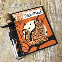 LovenStamps: Spooky Cat and the Cat Punch Treat Tube Holder Card - updated directions for using Spooky Night Designer Series Paper