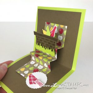 Tutti Frutti designer series paper, Picnic Basket Builder Thinlits Dies, pop-up card tutorial