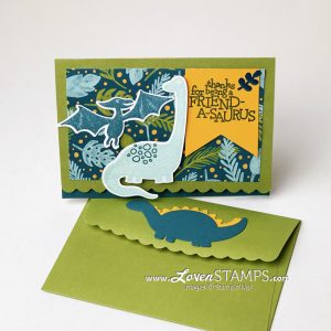dino days scalloped note cards and envelopes stampin up lovenstamps