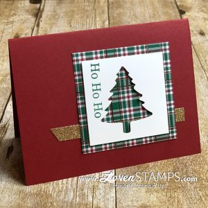 wrapped in plaid christmas tree silhouette card