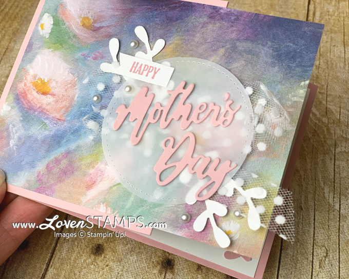 LovenStamps: Perennial Essence Zig Zag Fun Fold Card for Mother's Day with Word Wishes Dies from Stampin Up
