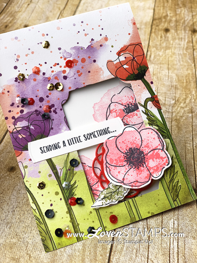 painted poppies stamp set and peaceful poppies designer series paper card idea by lovenstamps from the stampin up 2020 mini catalog