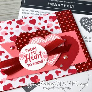 from my heart dsp card base heartfelt punch pack valentine gems stampin up card idea