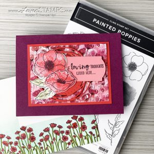 painted poppies suite stampin up mini catalog 2020 envelope art card idea from lovenstamps sab sending you thoughts