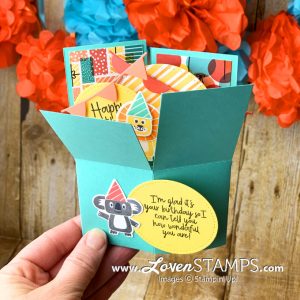 pop up explosion box card tutorial simple directions birthday bonanza lion video