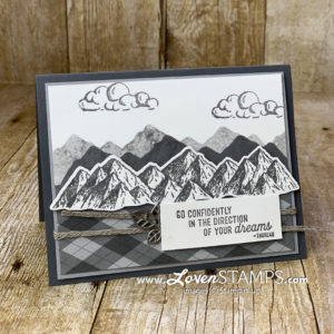 monochromatic masculine card idea for the majestic mountain air stamp set die bundle from stampin up