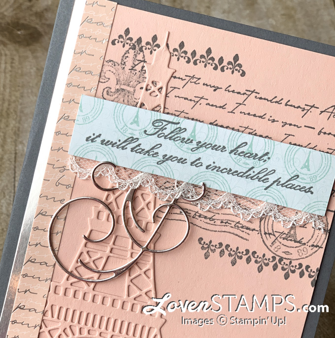 parisian beauty blossoms eiffel tower collage scalloped lace card idea for stampin up lovenstamps