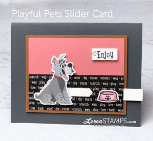 dog slider card playful pets tutorial cards that move lovenstamps how to make a pull tab