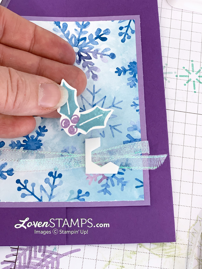 purple peace christmas card idea with stampin up peace and joy stamp set