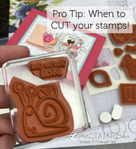 snail rubber stamp card making clear block