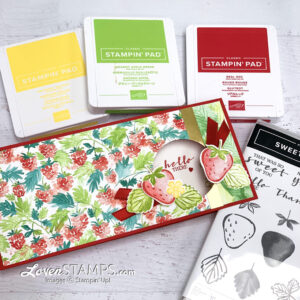 strawberry greeting card ink pads stamp set