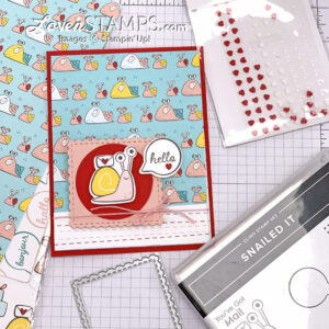 snail mail hello greeting card designer series paper scrapbooking cartoon word bubble stampin up video tutorial