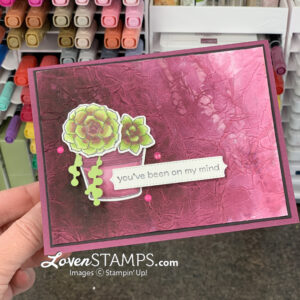 glue tissue paper faux silk stamping technique succulent pot stampin blends markers