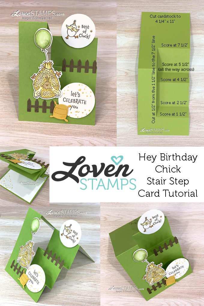 chicken stair step greeting card inks markers how to