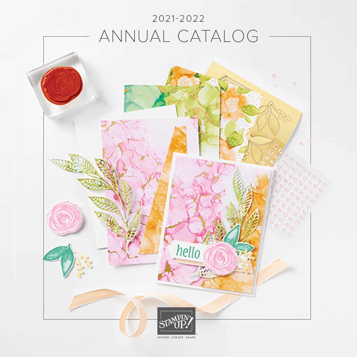 2021-2022 annual stampin up catalog sneak peek cover sq