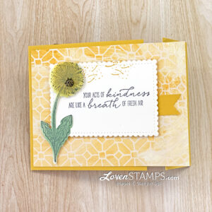 dandelion yellow fun fold card idea stamped greeting