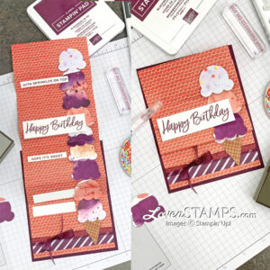 ep-121-sweet-ice-cream-builder-punch-folding-surprise-cone-card-lovenstamps-stampin-up-tutorial-open-9-scoops stamps punch sprinkles