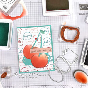 cherry diy greeting card apple builder punch retiring stampin up products tutorial lovenstamps