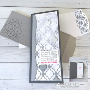 slim-sayings-slimline-envelope-card-dies-stampin-up-sunny-sentiments-birthday-bragworthy-greeting-gray-simply-marbleous-dsp-sab-inset