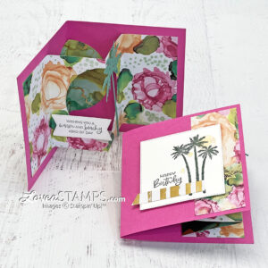 ep-271-tunnel-card-paradise-palms-dies-expressions-in-ink-stylish-shapes-sneak-peek-stampin-up-fun-fold-tutorial-open