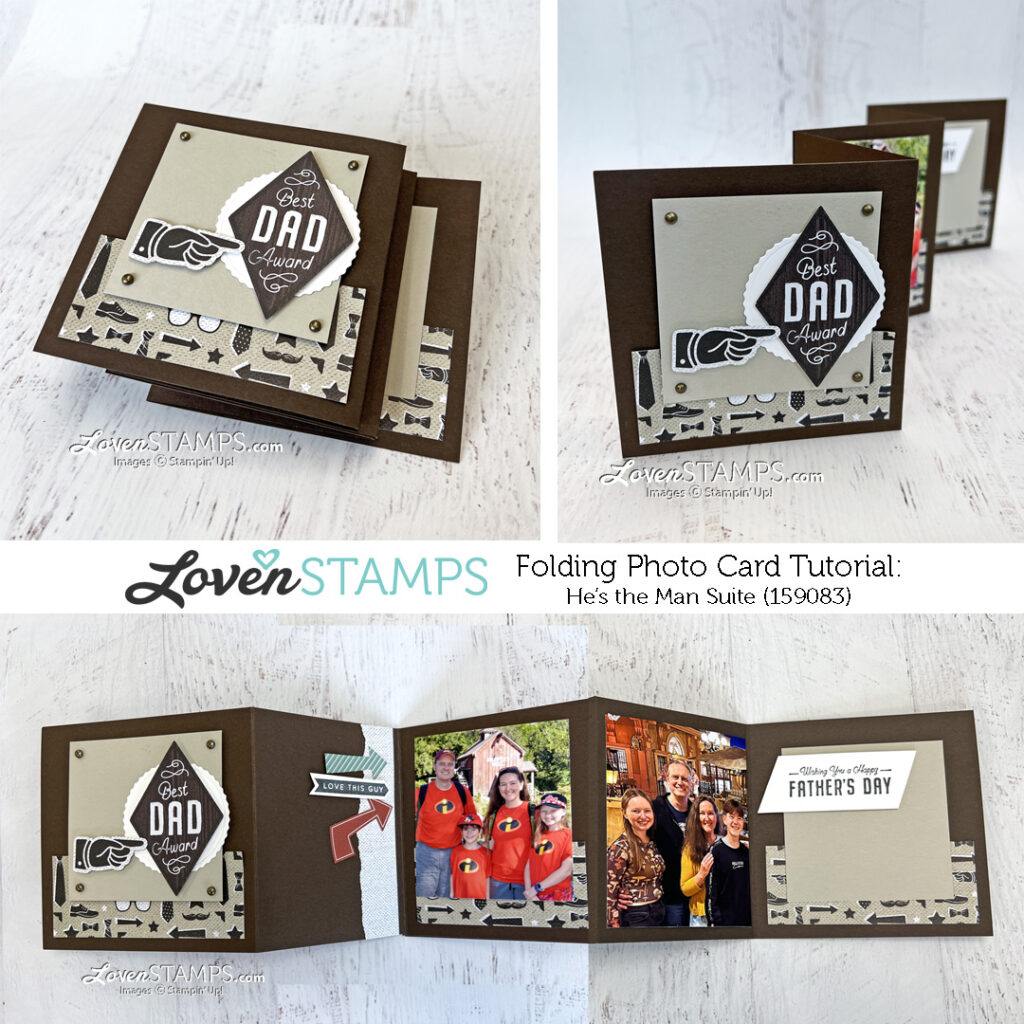 Fun Fold Photo Collage Card with Stampin' Up!'s New He's the Man Suite for Dad or Father's Day