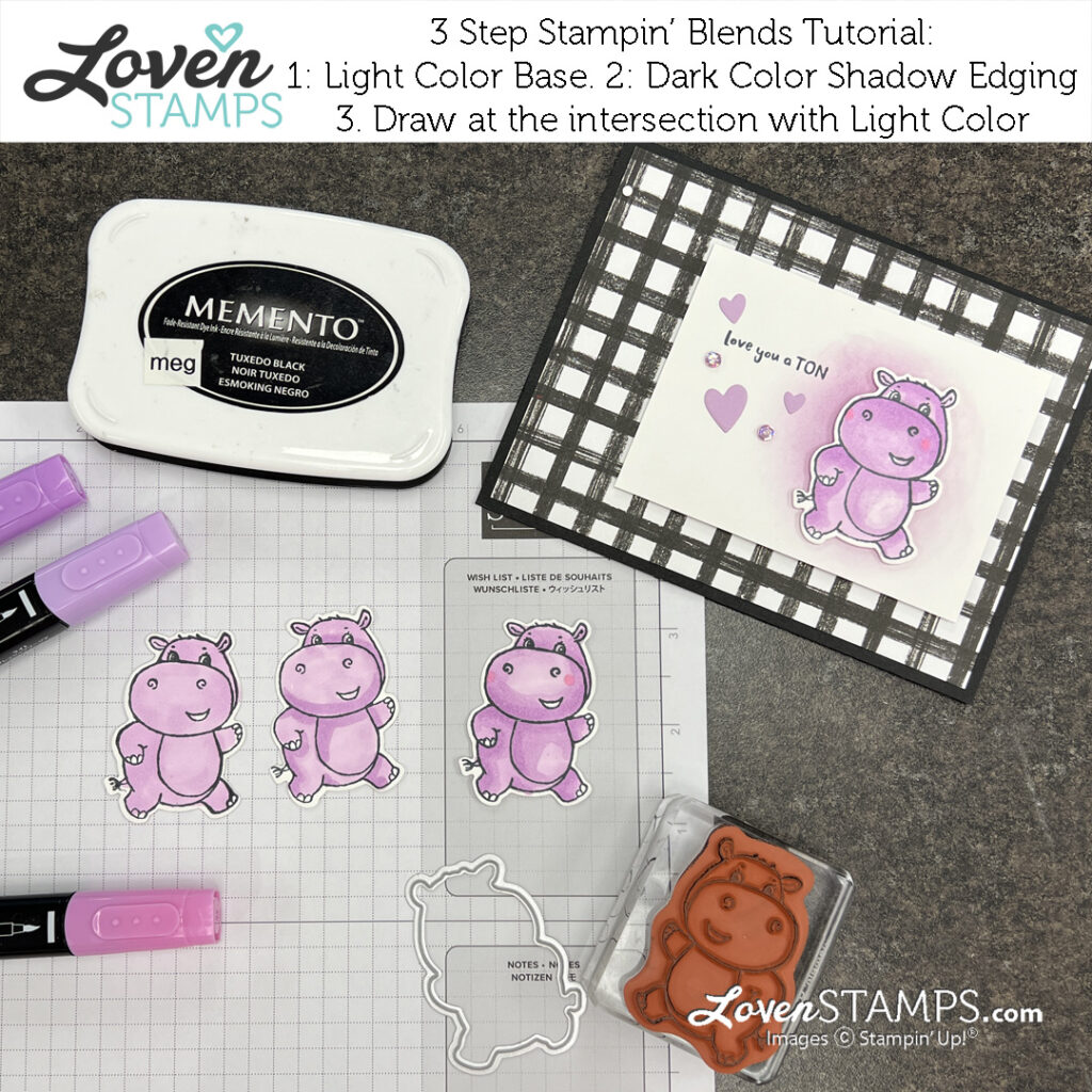 happiest-hippos-dies-stampin-blends-markers-alcohol-ink-tutorial-how-to-color-3-step-easy-light-and-dark-lovenstamps-videos