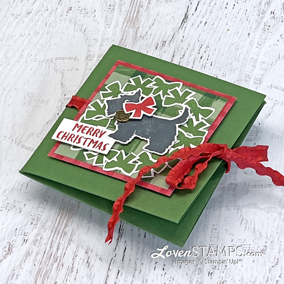 christmas-scottie-dog-punch-pop-up-corner-card-fun-fold-fancy-folded-stampin-up-wreath-gingham-dsp-front-flat-angle