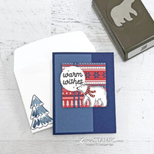 handmade card polar bear punch christmas layout stampin up supplies envelope