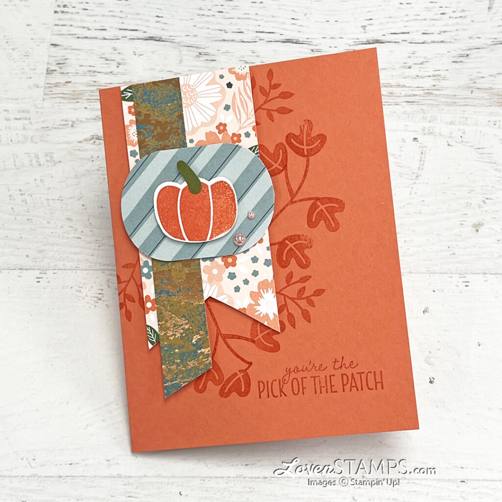 ep-397-calypso-pumpkin-tag-card-pick-of-the-patch-bulider-punch-stampin-up-oxidized-copper-garden-walk-dsp