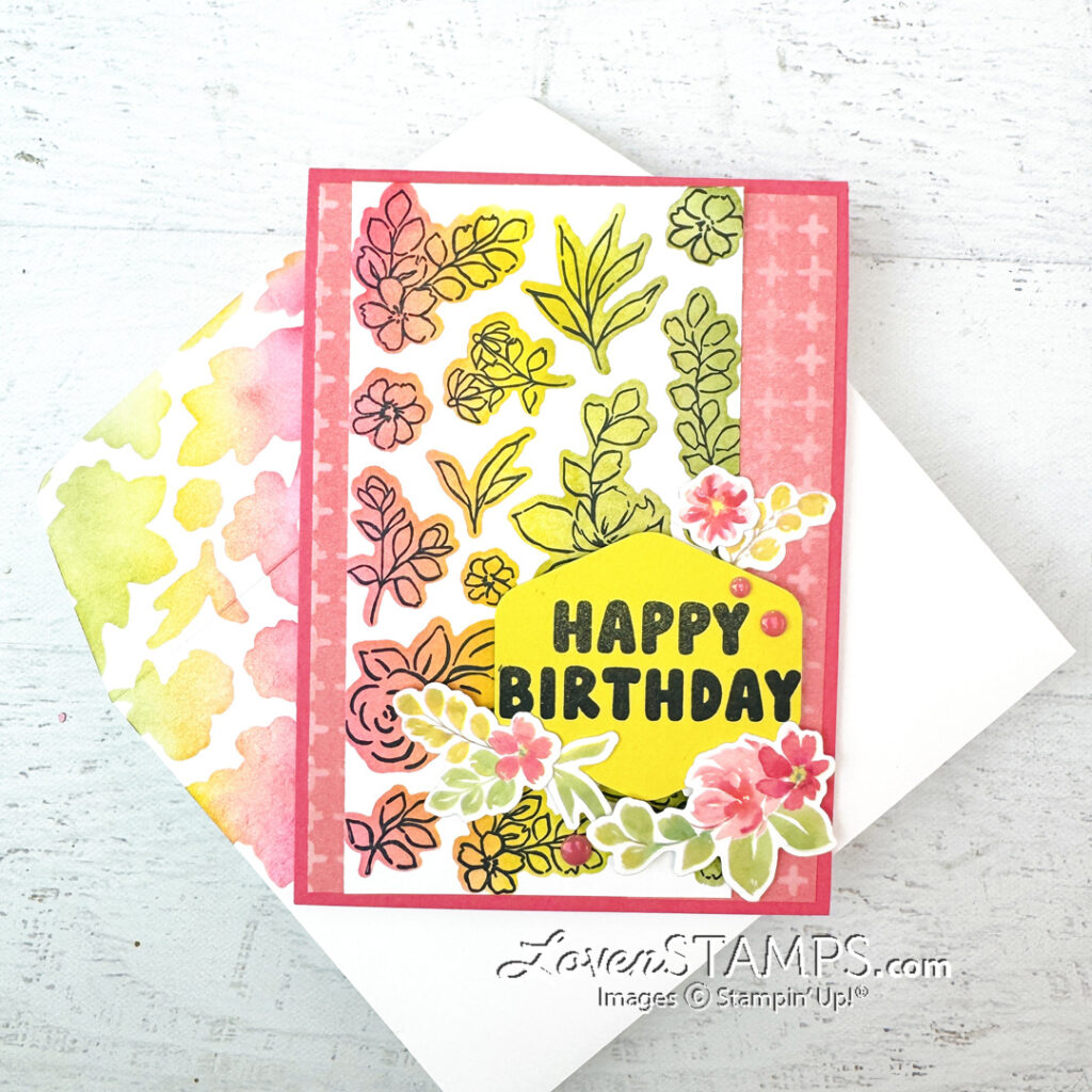 extraordinary flora washi tape dies and stamps coordinated for rainbow ombre background technique video tutorial