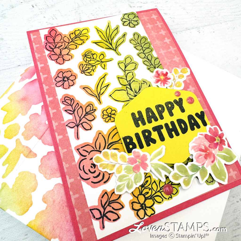 extraordinary flora washi tape dies and stamps coordinated for rainbow ombre background technique video tutorial