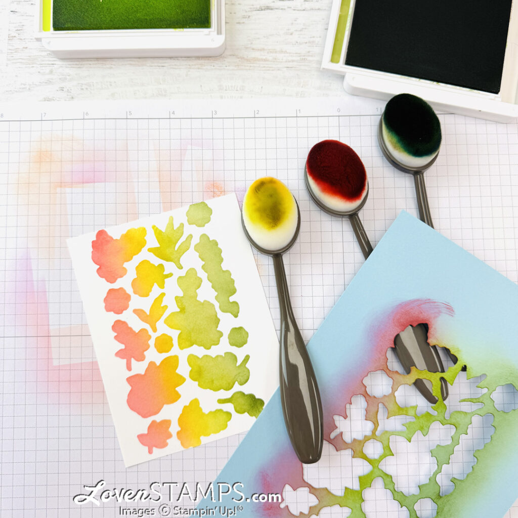 extraordinary flora washi tape dies and stamps coordinated for rainbow ombre background technique video tutorial